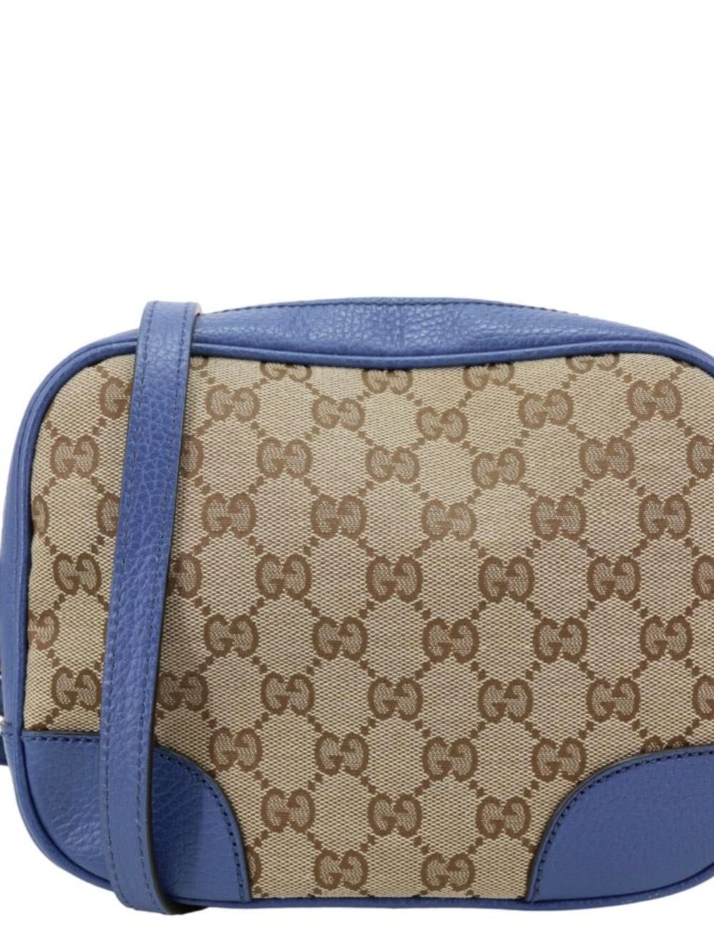 Gucci Bree GG Canvas Leather Crossbody Bag Blue 449413